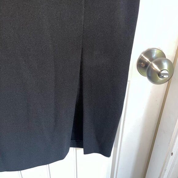 Express Plus Size XL Form Fitting Spaghetti Strap Thigh Slit Little Black Dress - Picture 3 of 5